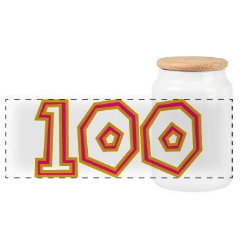 100. 100 ANS. 100e ANNIVERSAIRE. ANNIVERSAIRE 100 - Boîte à biscuits avec couvercle en bois - blanc - Devant