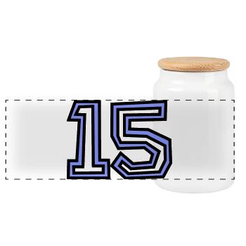 15. 15 ANS. 15e ANNIVERSAIRE. ANNIVERSAIRE 15 ANS. - Boîte à biscuits avec couvercle en bois - blanc - Devant