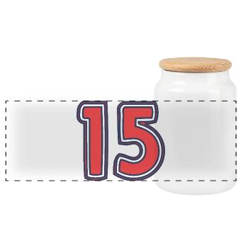 15. 15 YEARS. 15th ANNIVERSARY. 15 YEAR ANNIVERSARY. - Panoramic Cookie Jar with Wooden Lid - white - Front