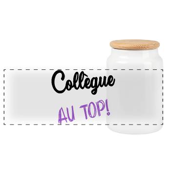 RETIREMENT. RETIREMENT. RETIRED. HAPPY RETIREMENT - Panoramic Cookie Jar with Wooden Lid - white - Front