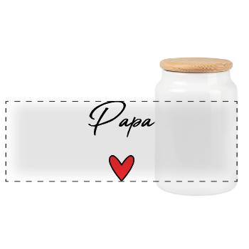 PAPA. VATERTAG. FROHER VATERTAG. ALLES GUTE ZUM GEBURTSTAG. - Panorama Keksdose mit Holzdeckel - Weiß - Vorne