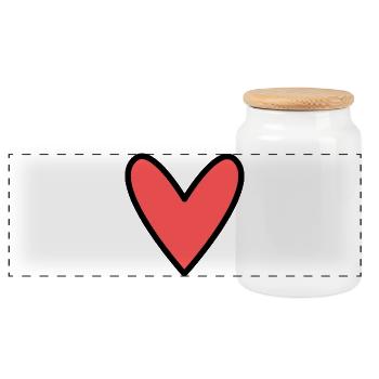 HEART. MOM. MOTHER'S DAY. HEART. FEAST - Panoramic Cookie Jar with Wooden Lid - white - Front