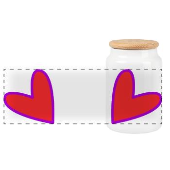 HEART. MOTHER'S DAY. HEART. HAPPY BIRTHDAY. MOM - Panoramic Cookie Jar with Wooden Lid - white - Front