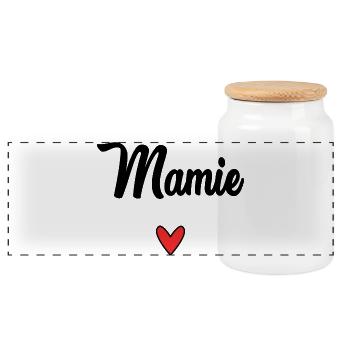 MAMIE. MAMAN. GRAND-MERE. FÊTE DES MÈRES - Boîte à biscuits avec couvercle en bois - blanc - Devant