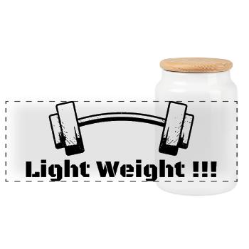 Light Weight - Motivation - Panorama Keksdose mit Holzdeckel - Weiß - Vorne