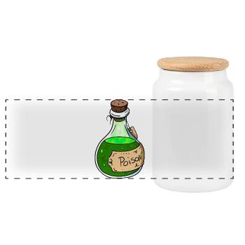 Gift Flasche - Panorama Keksdose mit Holzdeckel - Weiß - Vorne