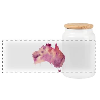 Australien Pink - Panorama Keksdose mit Holzdeckel - Weiß - Vorne