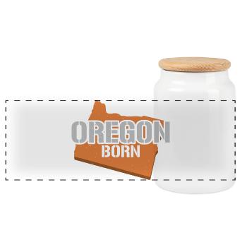 Oregon Geboren USA Staat Amerika Reisen Oregonian - Panorama Keksdose mit Holzdeckel - Weiß - Vorne