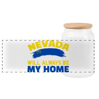 Nevada wird immer meine Heimat sein USA Amerika Ne - Panorama Keksdose mit Holzdeckel - Weiß - Vorne