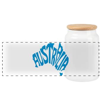 Australiien Australia - Panorama Keksdose mit Holzdeckel - Weiß - Vorne