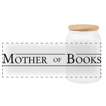 Mother of Books - Black - Panorama Keksdose mit Holzdeckel - Weiß - Vorne