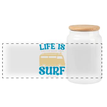 Life Is Better When You Surf USA Kalifornien Surfe - Panorama Keksdose mit Holzdeckel - Weiß - Vorne