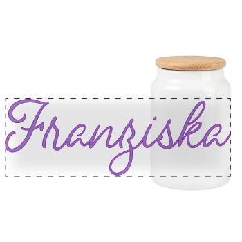 Name Franziska  - Panorama Keksdose mit Holzdeckel - Weiß - Vorne