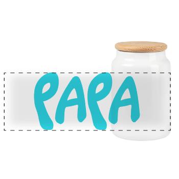 VATERTAG. FROHER VATERTAG. PAPA. ALLES GUTE ZUM GEBURTSTAG. - Panorama Keksdose mit Holzdeckel - Weiß - Vorne