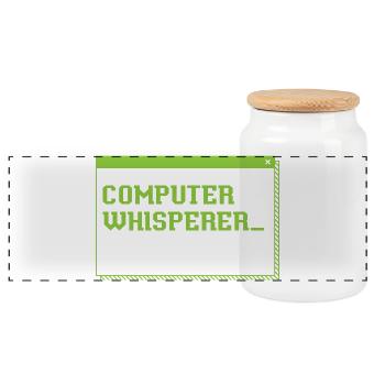 Computer Whisperer Information Technology - Panorama Keksdose mit Holzdeckel - Weiß - Vorne