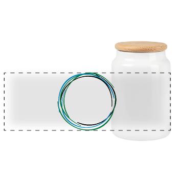 Ring Kreis Circle Zirkel 3 - Panorama Keksdose mit Holzdeckel - Weiß - Vorne