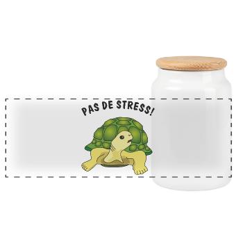 pas de stress - Panorama Keksdose mit Holzdeckel - Weiß - Vorne