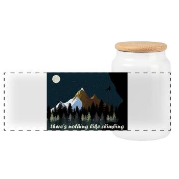 Klettern - Panorama Keksdose mit Holzdeckel - Weiß - Vorne