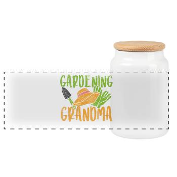 Gardening Grandma - Panorama Keksdose mit Holzdeckel - Weiß - Vorne