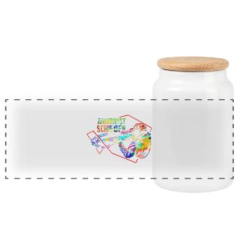 Präziser Armbrustschütze Mittelalter - Panorama Keksdose mit Holzdeckel - Weiß - Vorne
