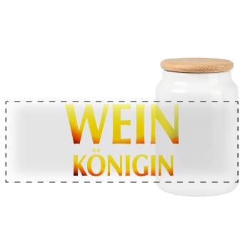 Wein Königin weiß hell - Panorama Keksdose mit Holzdeckel - Weiß - Vorne
