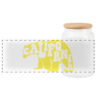 California Bear USA Staat Amerika kalifornisch - Panorama Keksdose mit Holzdeckel - Weiß - Vorne