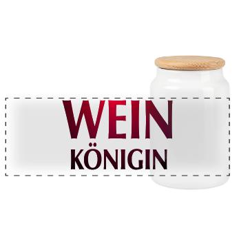 Wein Königin rot - Panorama Keksdose mit Holzdeckel - Weiß - Vorne