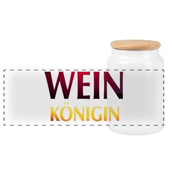 Wein Königin - Panorama Keksdose mit Holzdeckel - Weiß - Vorne