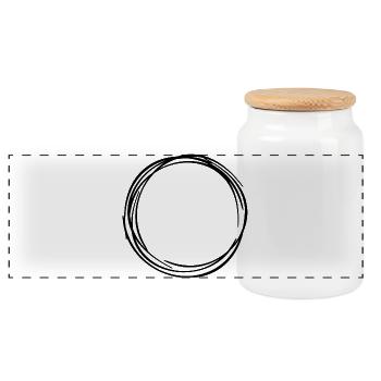 Ring Kreis Circle Zirkel 1 - Panorama Keksdose mit Holzdeckel - Weiß - Vorne