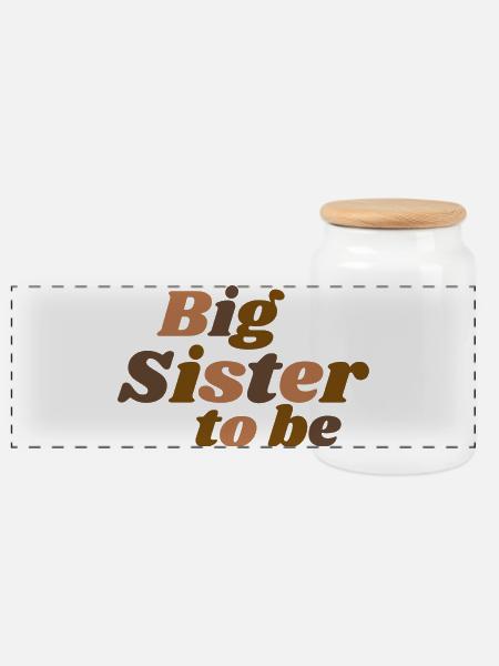 big sister to be - Panorama Keksdose mit Holzdeckel - Weiß