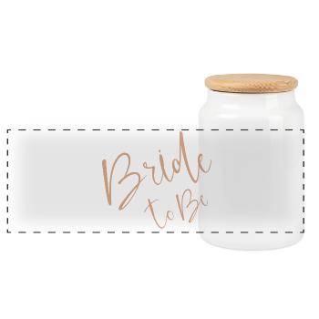 Bride to be - Panorama Keksdose mit Holzdeckel - Weiß - Vorne