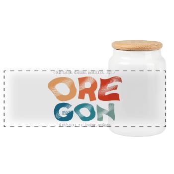Oregon USA Bundesstaat Amerika Reisen Oregonian Sa - Panorama Keksdose mit Holzdeckel - Weiß - Vorne