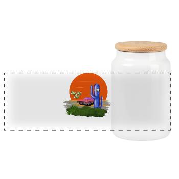 Good Vibes - Panorama Keksdose mit Holzdeckel - Weiß - Vorne