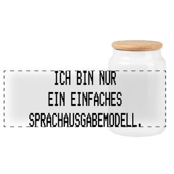 Ich bin nur ein einfaches Sprachausgabemodell - Panorama Keksdose mit Holzdeckel - Weiß - Vorne
