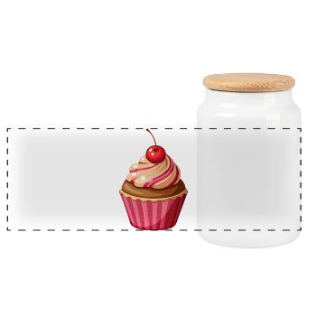 Cupcake - Panorama Keksdose mit Holzdeckel - Weiß - Vorne