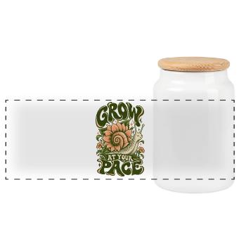 Grow At Your Pace - Panorama Keksdose mit Holzdeckel - Weiß - Vorne