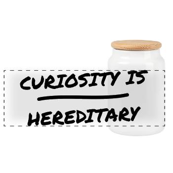 Biologie - Curiosity Is Hereditary - Wissenschaft - Panorama Keksdose mit Holzdeckel - Weiß - Vorne