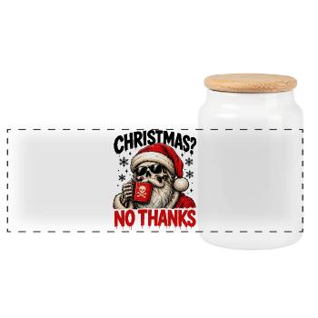 Skull Santa Nein danke - Panorama Keksdose mit Holzdeckel - Weiß - Vorne
