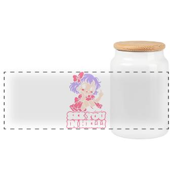 See You in Hell – Kawaii Mittelfinger - Panorama Keksdose mit Holzdeckel - Weiß - Vorne