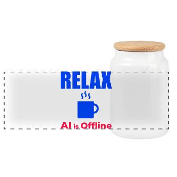 Relax KI ist offline - Panorama Keksdose mit Holzdeckel - Weiß - Vorne