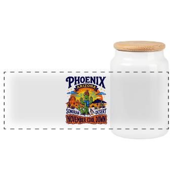 Phoenix Arizona Sonoran Desert November Cool Down - Panorama Keksdose mit Holzdeckel - Weiß - Vorne
