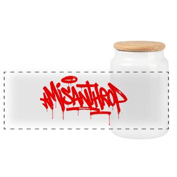 Misanthrop Rusty Style - Panorama Keksdose mit Holzdeckel - Weiß - Vorne