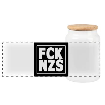 FCK NZS - Panorama Keksdose mit Holzdeckel - Weiß - Vorne