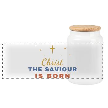 Christ the Saviour Is Born – Christmas - Panorama Keksdose mit Holzdeckel - Weiß - Vorne