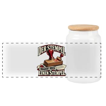 Noch Einen Stempel Vintage - Panorama Keksdose mit Holzdeckel - Weiß - Vorne