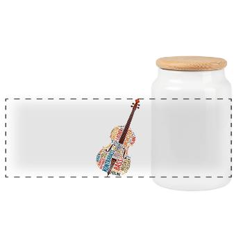Kontrabass Wortwolke Jazz Orchester Bass Feeling - Panorama Keksdose mit Holzdeckel - Weiß - Vorne