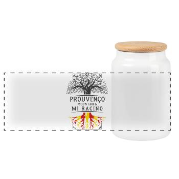 Prouven Co Moun Cor Mi Racino T-Shirt Cadeau Hu... - Panorama Keksdose mit Holzdeckel - Weiß - Vorne