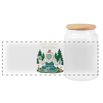 Inner peace- I’m chillin’ - Panorama Keksdose mit Holzdeckel - Weiß - Vorne