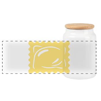 Pasta Nudeln Ravioli Italien Geschenk Weihnachten - Panorama Keksdose mit Holzdeckel - Weiß - Vorne