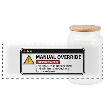Manual Override  - Panorama Keksdose mit Holzdeckel - Weiß - Vorne